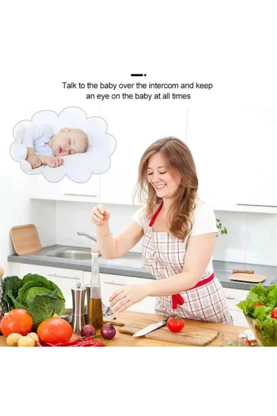 Bebek Kamerası Kumandalı Monitörlü Konuşma Özellikli ışıklı Gece Görüslü hatırlatıcılı Kamera - 5