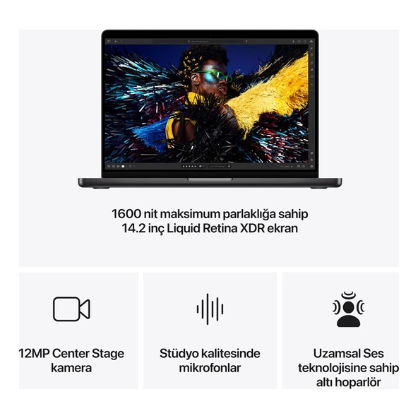 Apple MacBook Pro 14.2” M4 24GB RAM 1TB SSD – Uzay Siyahı (MCX04TU/A) - 5