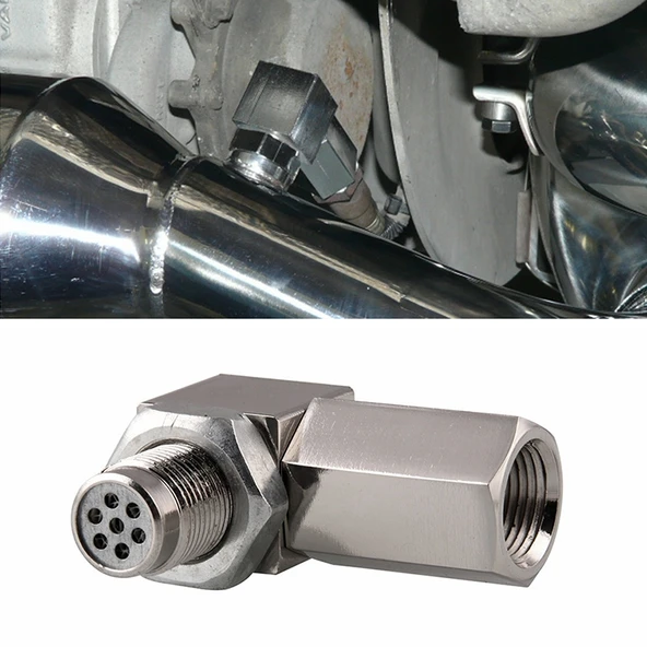 90 Derece Araç Oksijen Sensörü Boşluk Aparatı Motor Işığı CEL Kontrol Mini Katalitik Konvertör M18 x 1.5