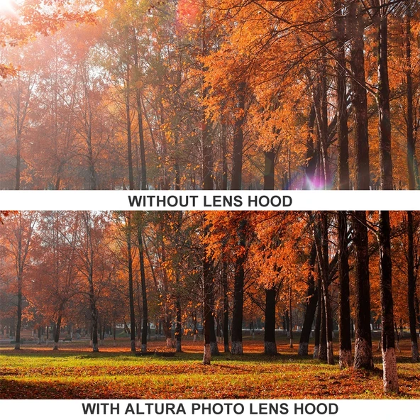 52mm Vida Montajlı Kamera Lens Hood Siyah - 6