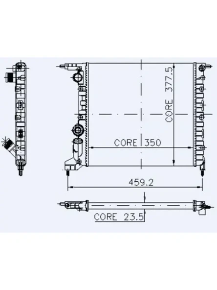 MOTOR RADYATOR CLIO 1,2 1,2I KLIMASIZ (2 SIRA AL+PL) / (350X378X23,5)