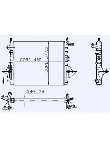 MOTOR RADYATOR TWINGO (96) / (2 SIRA AL+PL) / (430X377X28)