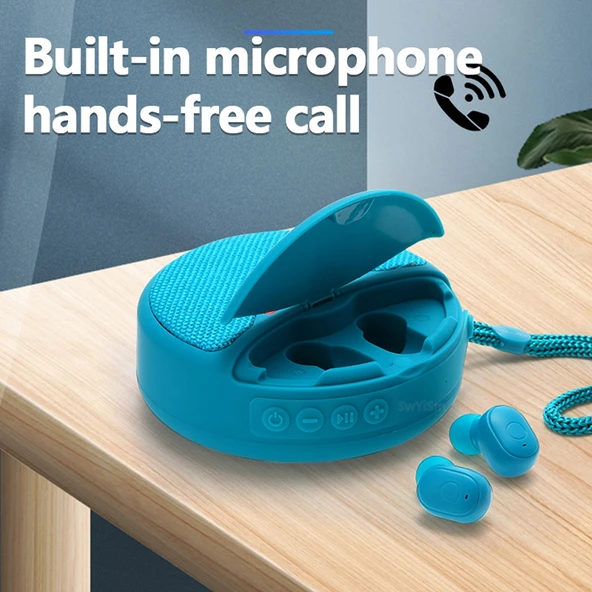 T G TG808 2si1 Arada Mini Kablosuz Bluetooth Hoparlör ve Kulaklık Siyah - 7