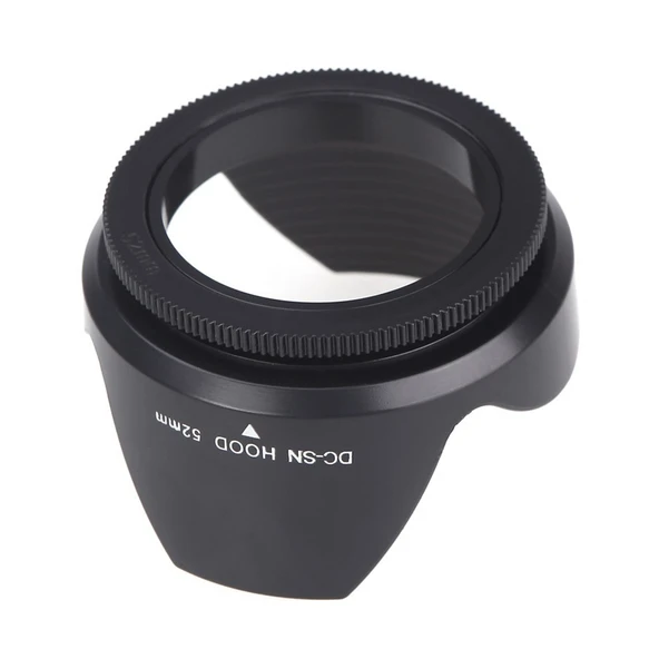 52mm Vida Montajlı Kamera Lens Hood Siyah - 3