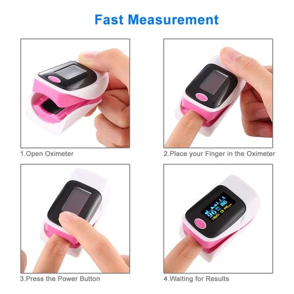 AB 80 Hassas Parmak Nabız Oksimetresi Kan Oksijen Monitörü Mor - 10