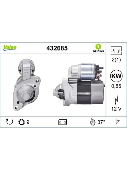 MARS MOTORU 12V 9 DIS 0,85KW RENAULT CLIO II III 1,1 1,2 TWINGO