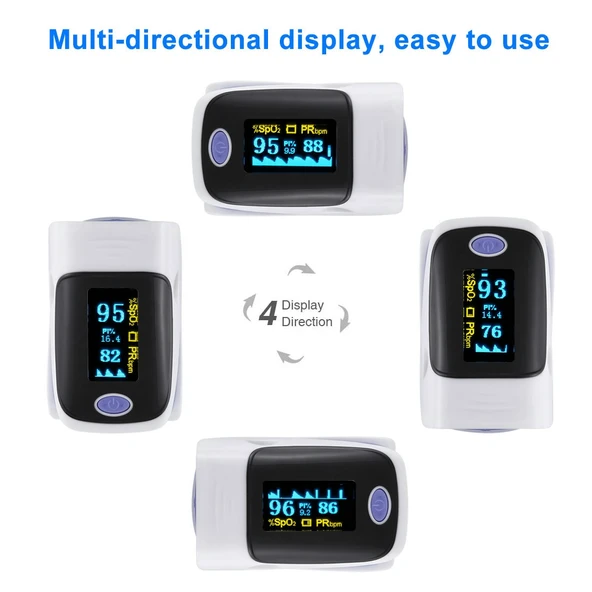 AB 80 Hassas Parmak Nabız Oksimetresi Kan Oksijen Monitörü Mor - 9