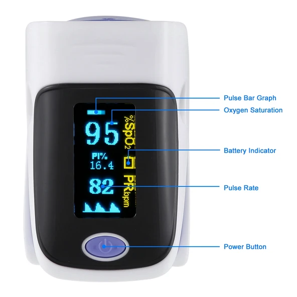 AB 80 Hassas Parmak Nabız Oksimetresi Kan Oksijen Monitörü Mor - 5
