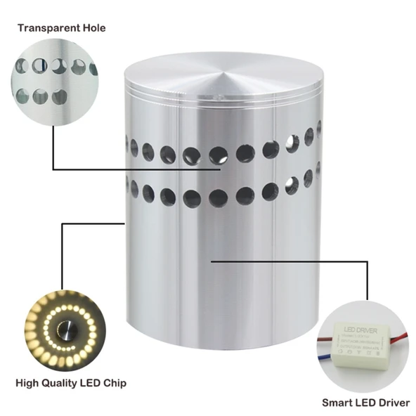 Alüminyum İç Mekan LED Duvar Lambası Soğuk Beyaz AC 110-240V - 3