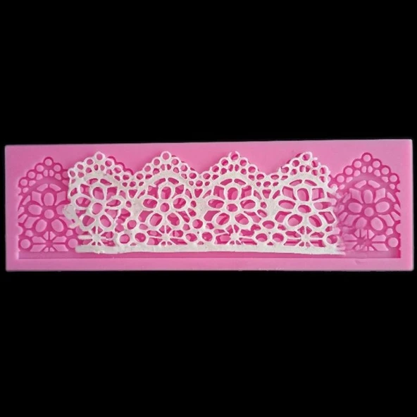 Dantel Silikon Kek Kalıbı - Dikdörtgen - 16x5 cm - 3