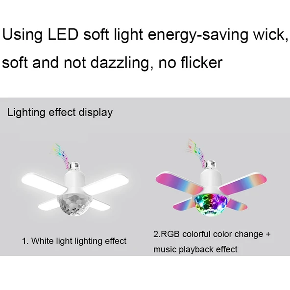 LY002 24W Mini Bluetooth Katlanabilir RGB Müzik Işığı Magic Light - 5