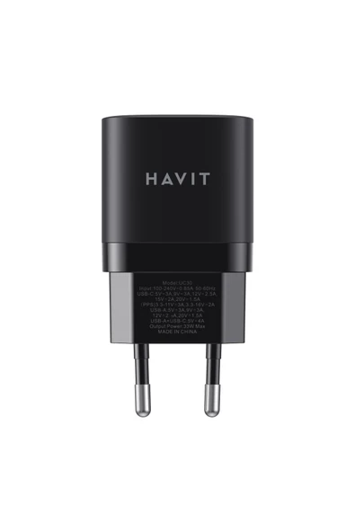 Havit Uc30 33w Gan Teknoloji Hızlı Şarj Adaptörü - Type-c Ve Usb Qc3.0 - 3