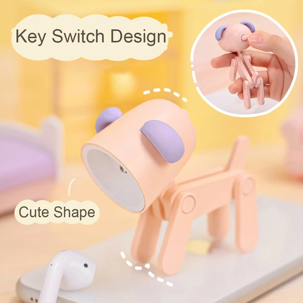 TL 23 LED Mini Katlanabilir Masa Lambası Dinozor Modeli Koyu Yeşil - 3