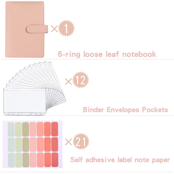 A5 Macaron Defter PU Kapak Sarı - Gevşek Yapraklı Nakit Bütçe Defteri - 2