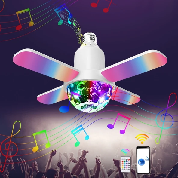 LY002 24W Mini Bluetooth Katlanabilir RGB Müzik Işığı Magic Light - 2