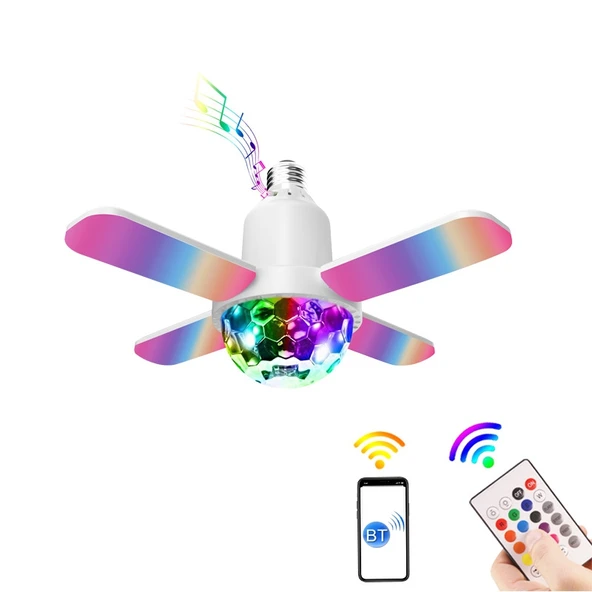 LY002 24W Mini Bluetooth Katlanabilir RGB Müzik Işığı Magic Light
