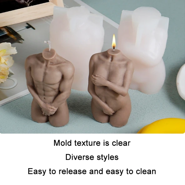 El Tutan Erkek Silikon Mum Kalıbı - DIY El Yapımı Kokulu Mum - 4