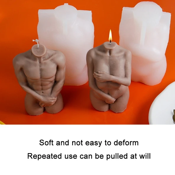 El Tutan Erkek Silikon Mum Kalıbı - DIY El Yapımı Kokulu Mum - 5
