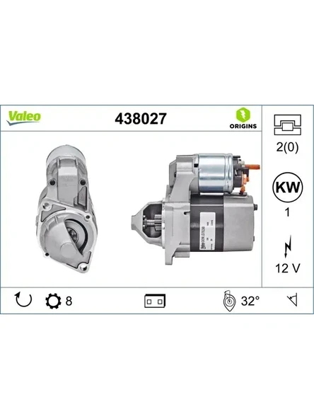 MARS MOTORU (12V 1,0KW 8 DIS) A-CLASS W168 9704 W169 0412 B-CLASS W245 0811