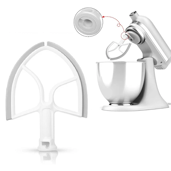 KitchenAid 5QT Kase Kaldırma Stand Mikser için Plastik Düz Karıştırıcı Paddle Silikon Kenarlı Model KA-5BL