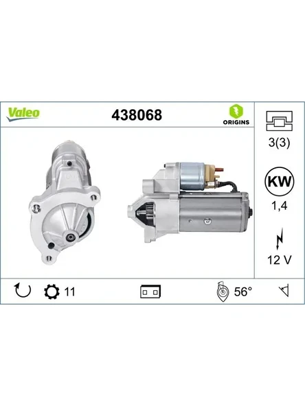 MARS MOTORU 12V 11 DIS 1,4KW BERLINGO P206 P306 P307 PARTNER P306 P406 P607 DW8 / DW8B / DW10TD EXPE