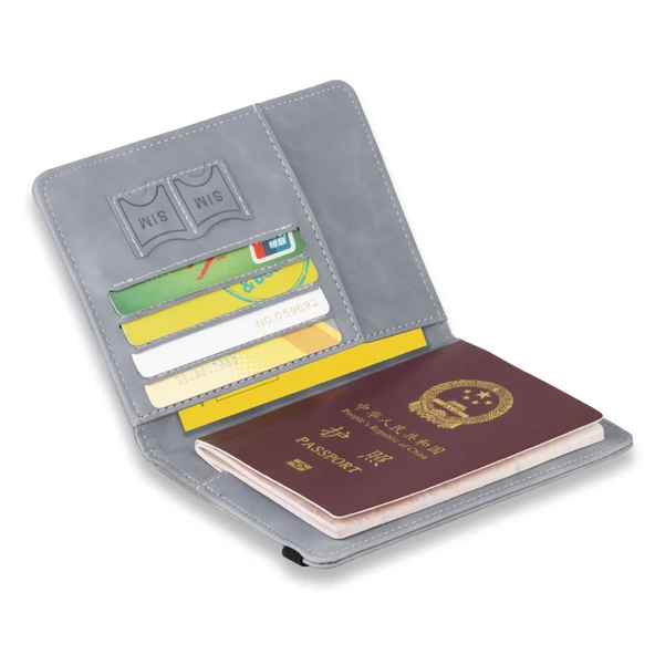 Yeşil RFID Seyahat Pasaport Kart Çantası Elastik Bantlı Koruyucu Kılıf - 5