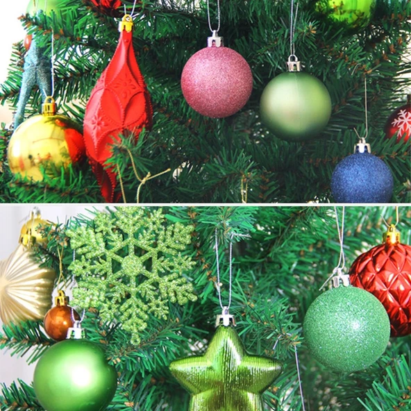 Gül Altın Renkli 3cm Ev Noel Ağacı Süsü Topu 24lü Paket - 3