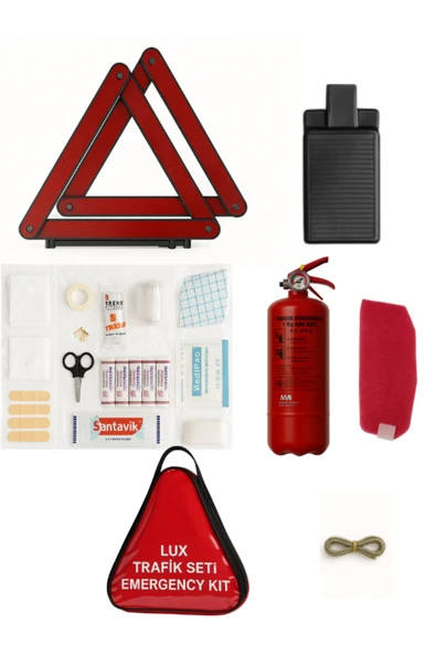 Velonova Araç Trafik Seti Ilk Yardım Seti Tuvtürk Muayene Uyumlu 1 kg Yangın Tüpü Çantalı Trafik Set ürün görseli