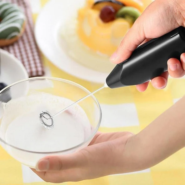 Elektrikli Süt Kahve Çırpıcı Ev Tipi Mini Yarı Otomatik Krem Karıştırıcı Gri - 5