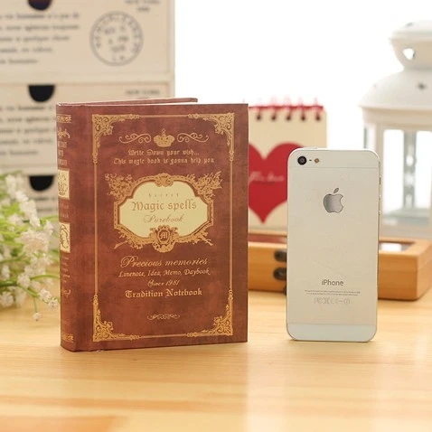 64K Küçük Cep Boyu Vintage Defter El Kapaklı Büyülü Formüller Cepli Planlayıcı Günlük Seyahat Notu A5 Yeşil - 4