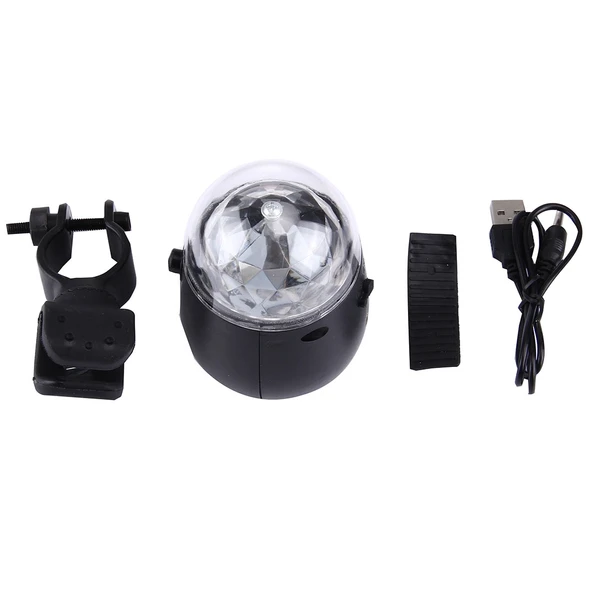 3W Mini 3ATM Suya Dayanıklı Dönen Sihirli Top LED Sahne Işığı Bisiklet Montajlı - 6