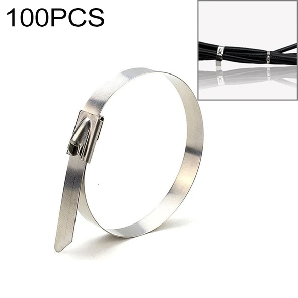 100 Adet 4.6x350mm Paslanmaz Çelik Metal Kablo Bağı Isıya Dayanıklı