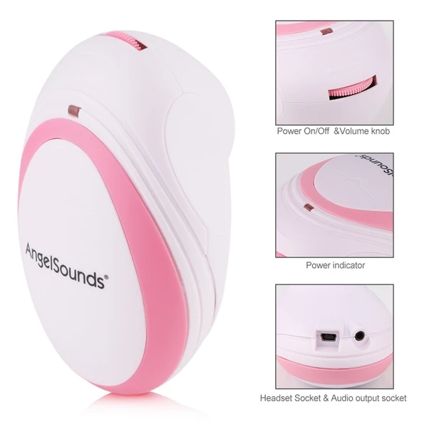 JPD-100S Mini Ev Tipi Fetal Doppler Hamile Doppler Monitörü Pembe