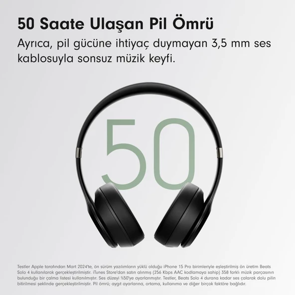Beats Solo 4 Mat Siyah Kulak Üstü Bluetooth Kulaklık Teşhir - 4