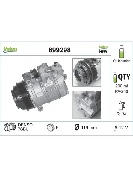 KLIMA KOMPRESORU W202 9300 S202 9601 C208 9702 W210 9500 VITO 638 9703 SPRINTER 9500