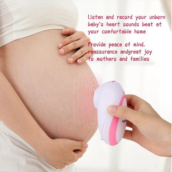 JPD-100S Mini Ev Tipi Fetal Doppler Hamile Doppler Monitörü Pembe - 5