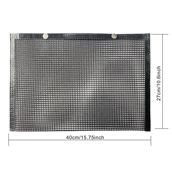 Barbeku Isıya Dayanıklı Yapışmaz Izgara Filesi Pişirme Çantası 40x27cm Siyah - 2