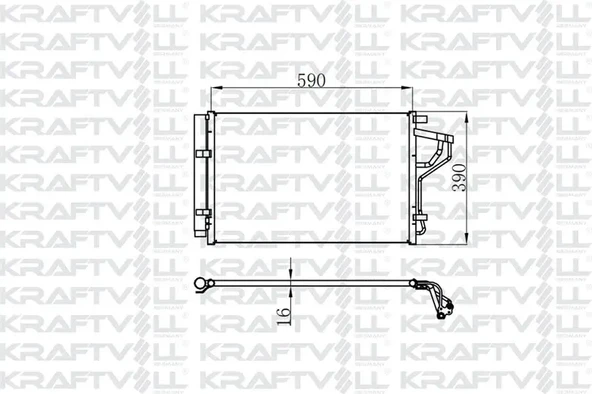 KLIMA RADYATORU (KONDANSER) HYUNDAI I30 1.6GDI 12- (608×381×16)