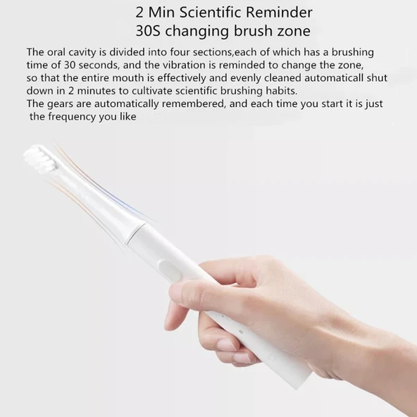 Orijinal Xiaomi Mijia T100 Sonic Elektrikli Diş Fırçası Beyaz - 4