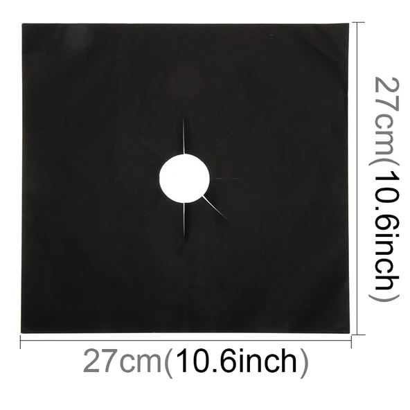 Gazlı Fırın Yüzeyi Ultra İnce Elyaf Malzeme Ocak Koruyucu Temizlik Pedi 27x27 cm 0.12 mm Siyah - 2