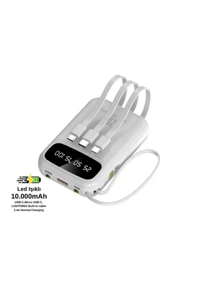 Acl 2.4A, LCD li 1xUSB-A Dahili Mikro Type-C, Lightning PW-97 ürün görseli 1