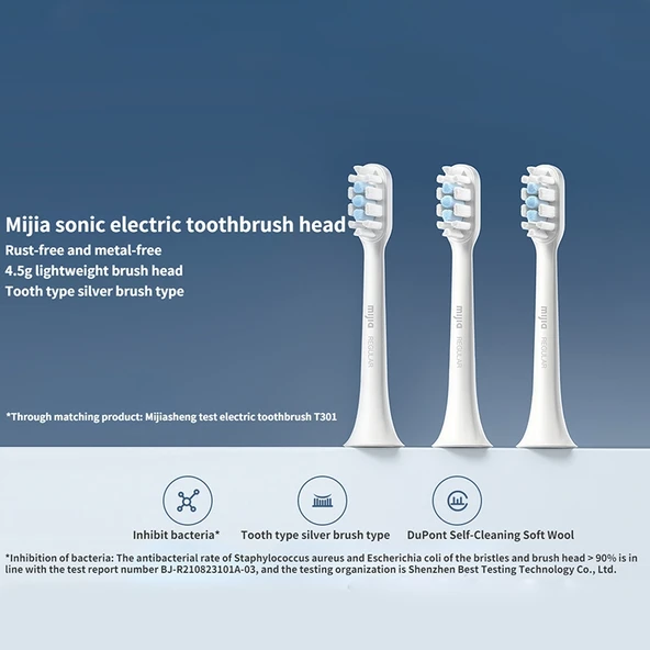 Orijinal Xiaomi Mijia 3lü Beyaz Standart Tip Sonic Elektrikli Diş Fırçası Yedek Fırça Başlığı T301 T302 - 4