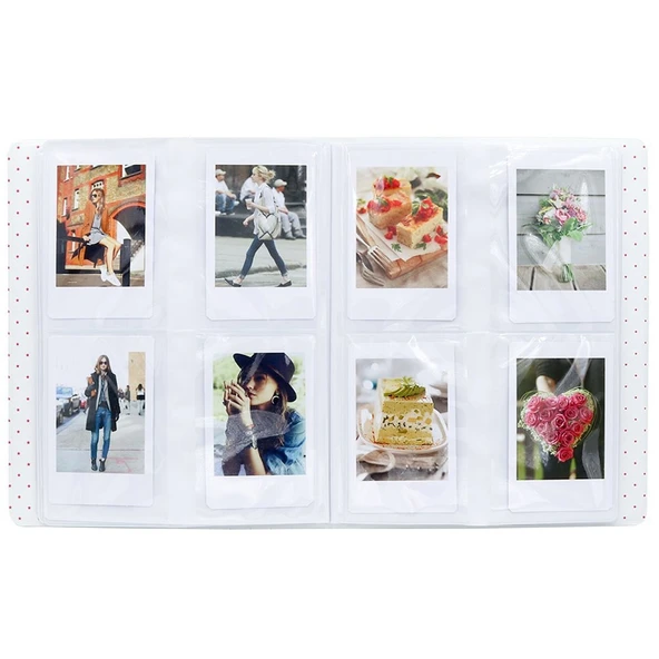 128 Gözlü Fotoğraf Albümü Kartlık Turuncu Fujifilm Instax Mini 8 7s 70 25 50s 90 Uyumlu - 4