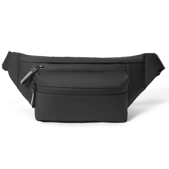Erkek Ayarlanabilir Oxford Kumaş Bel Çantası Gri 32x12x6 cm - 3