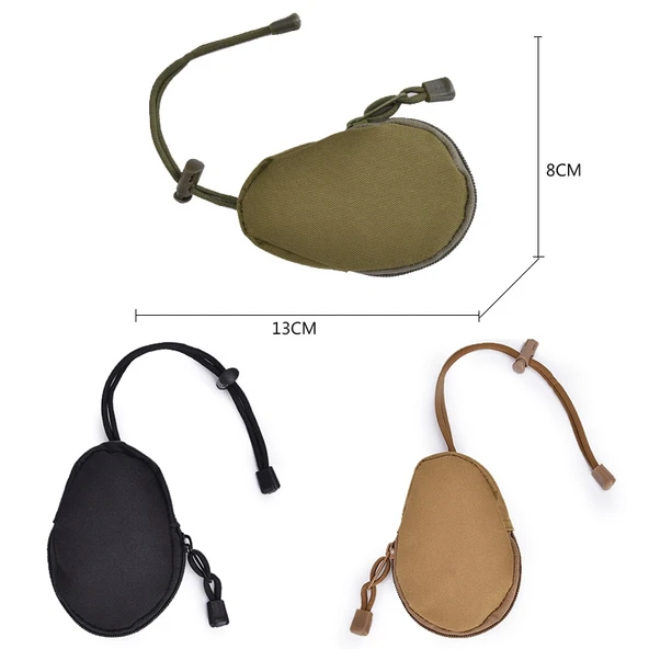 Mini Outdoor Yürüyüş EDC Taşıma Çantası Anahtarlık ve Bozuk Para Cüzdanı Ordu Yeşili - 2