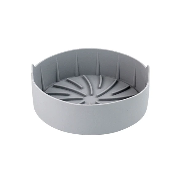 Hava Fritözü Silikon Izgara Tavası Aksesuarı Yuvarlak 19 cm Gri