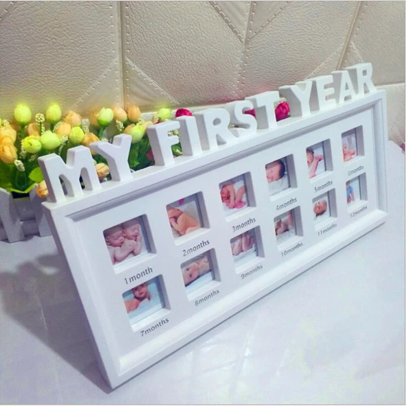 Bebek Anı Fotoğraf Çerçevesi Beyaz - DIY Ev Dekorasyonu - 1