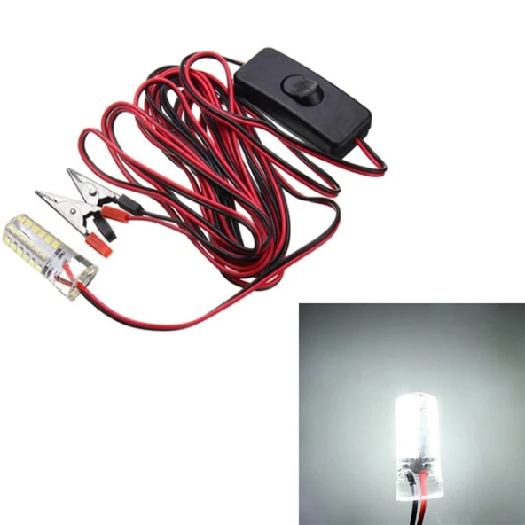 3W 48 LED SMD 2835 500LM Tekne Balıkçılık Işığı Balık Çekici Su Altı Gece Lambası Soğuk Beyaz