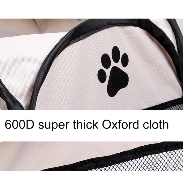 Moda Oxford Kumaş Su Geçirmez Katlanabilir Sekizgen Köpek Çadırı Açık Mavi 73x73x43 cm - 3
