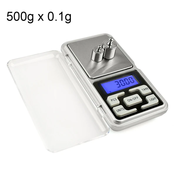 MH-100 Taşınabilir Mini Cep Dijital Hassas Terazi 500g 0.1g 1.6 inç LCD Ekranlı